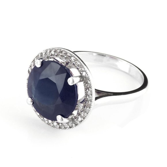 14K. GOLD RING WITH NATURAL DIAMONDS & SAPPHIRE - Picture 2 of 6